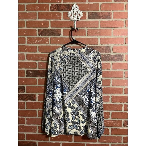 JM Collection | Mixed Print Long Sleeve Top - Picture 8 of 8